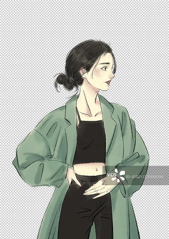 女孩插画图片素材