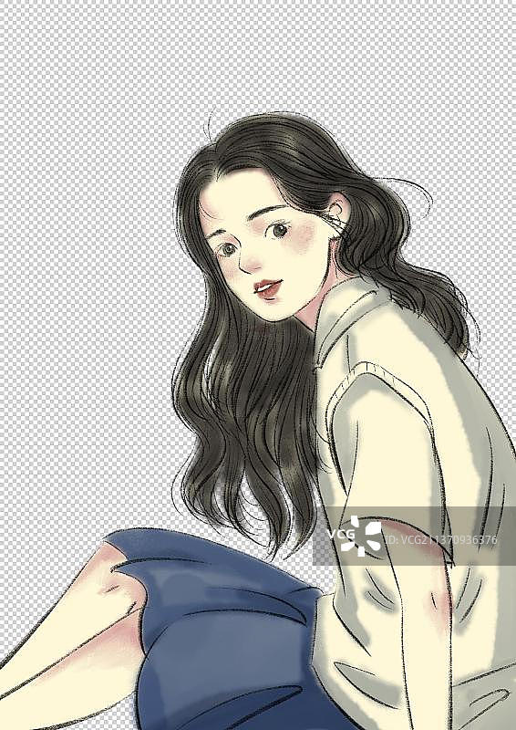 女孩插画图片素材