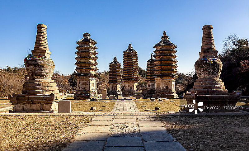 北京银山塔林，燕平八景之一图片素材
