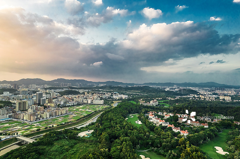 航拍观澜风光 广东省深圳市龙华区图片素材