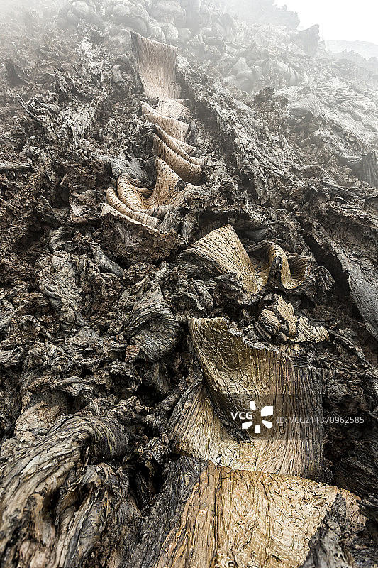 托尔巴奇克火山附近的凝固熔岩，堪察加半岛，俄罗斯图片素材