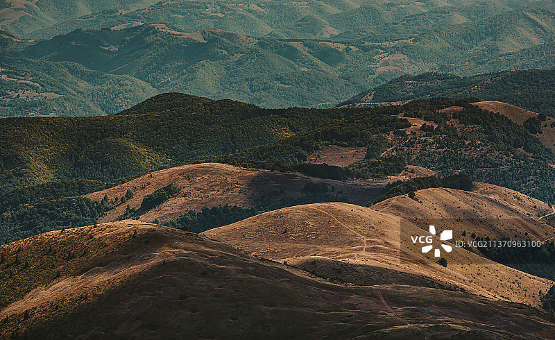 塞尔维亚科帕奥尼克山的高角度景观图片素材