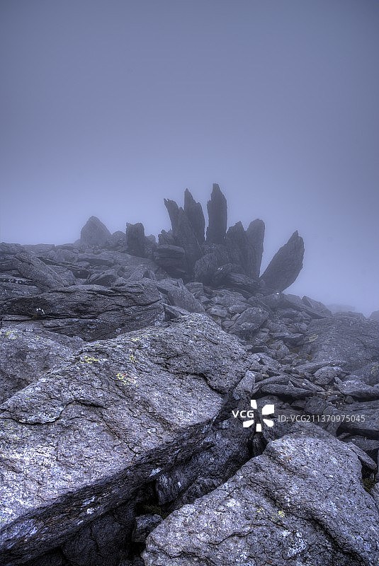 斯诺登尼亚国家公园岩石山脉风光，英国图片素材