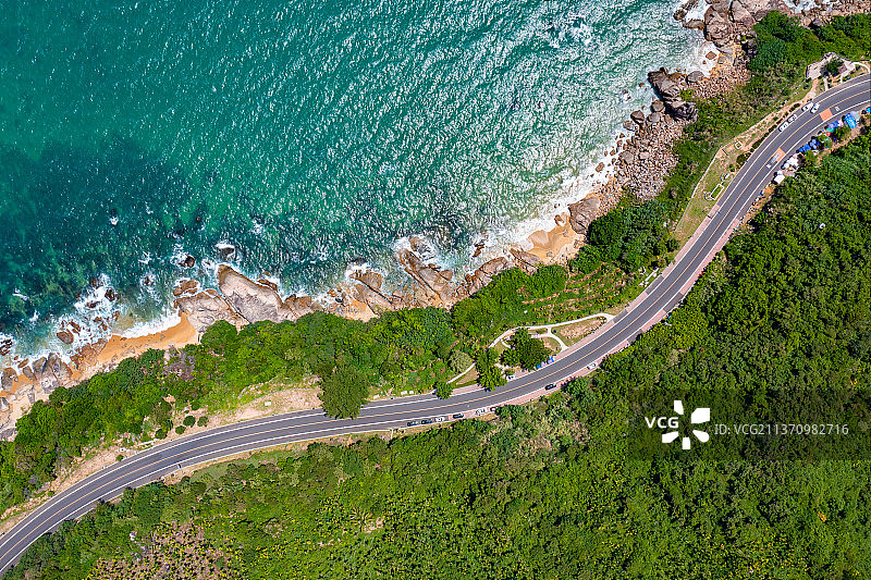 航拍中国海南万宁市兴隆镇石梅湾图片素材