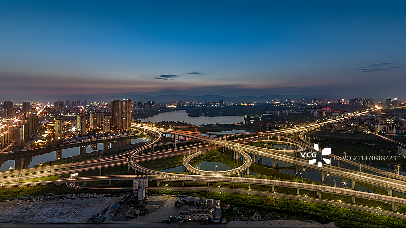 南昌市黄家湖蓝调绝美夜景图片素材