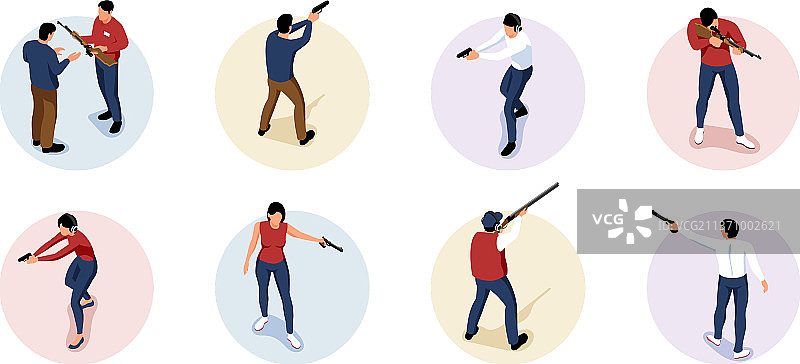 射击人物圆形构图图片素材