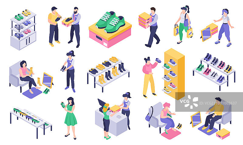 鞋店套装图片素材