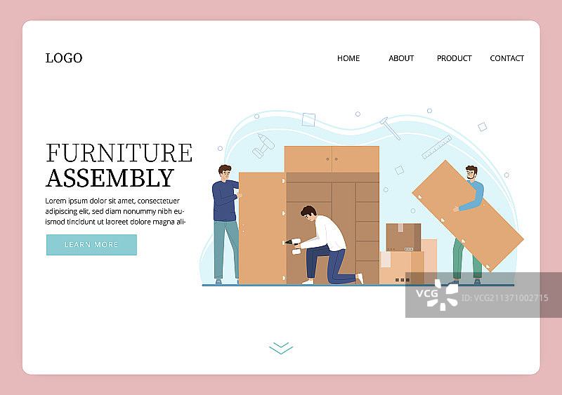 家具组装引导页图片素材