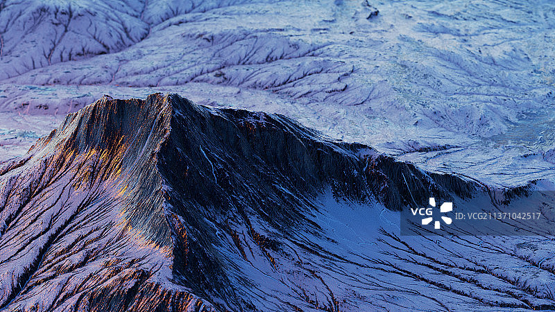 3D渲染雪山地形地貌图片素材