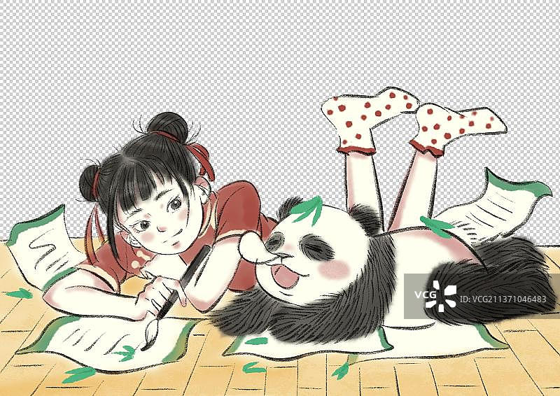 熊猫插画图片素材