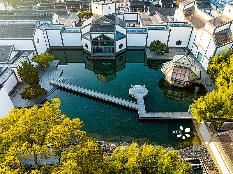 江苏苏州博物馆航拍图片素材