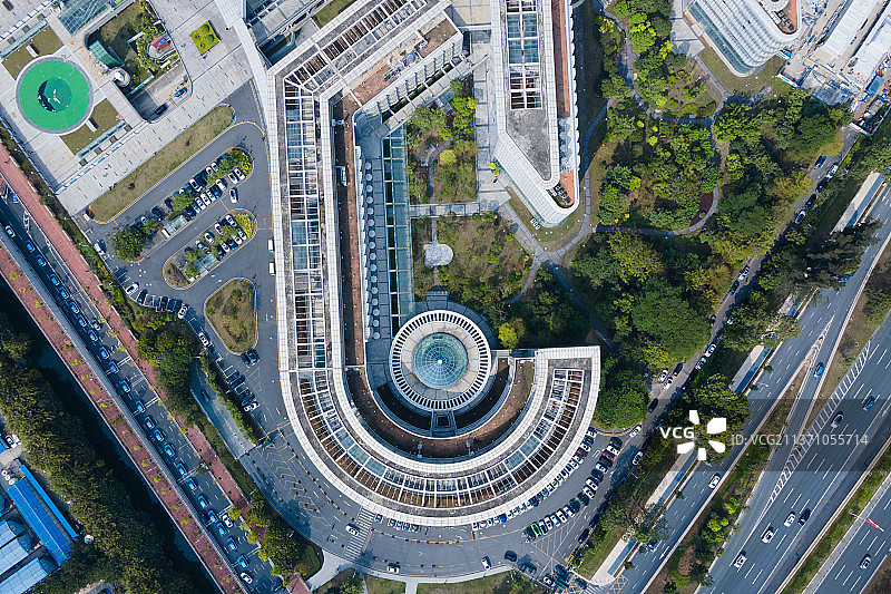 深圳市福田区香港大学深圳医院特写和全景图片素材