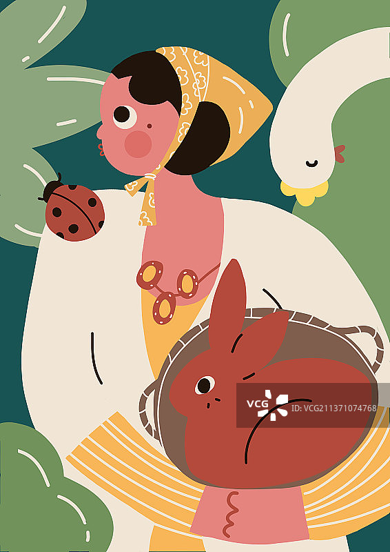 森林女孩图片素材