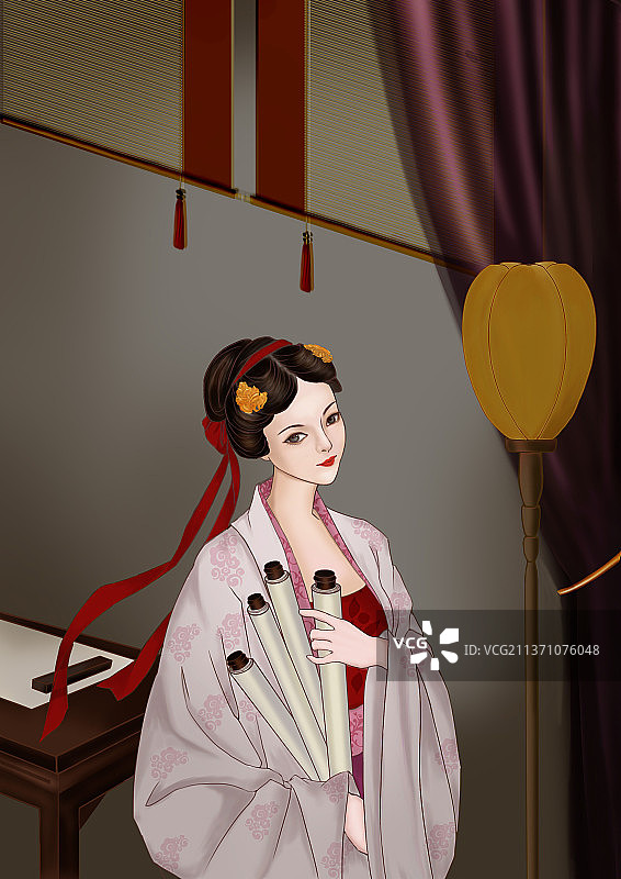 宋代四艺仕女图图片素材