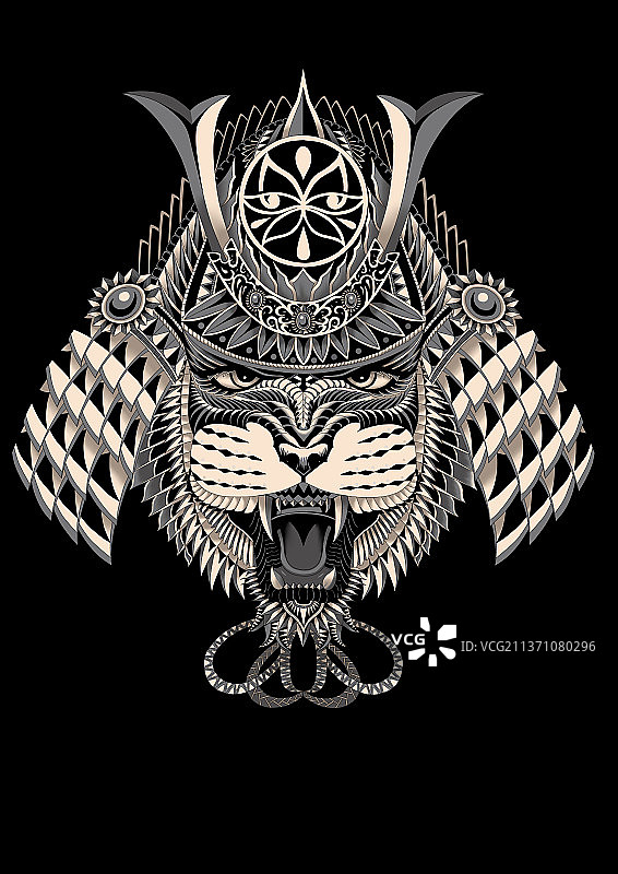 插画丨虎武士图片素材