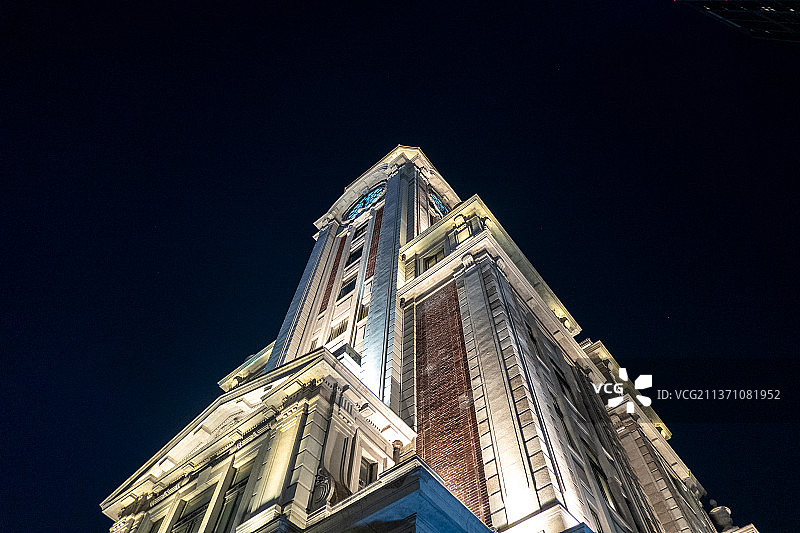 上海历史博物馆夜景图片素材