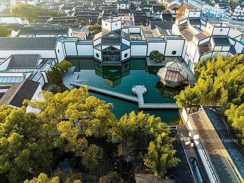 江苏苏州博物馆航拍图片素材