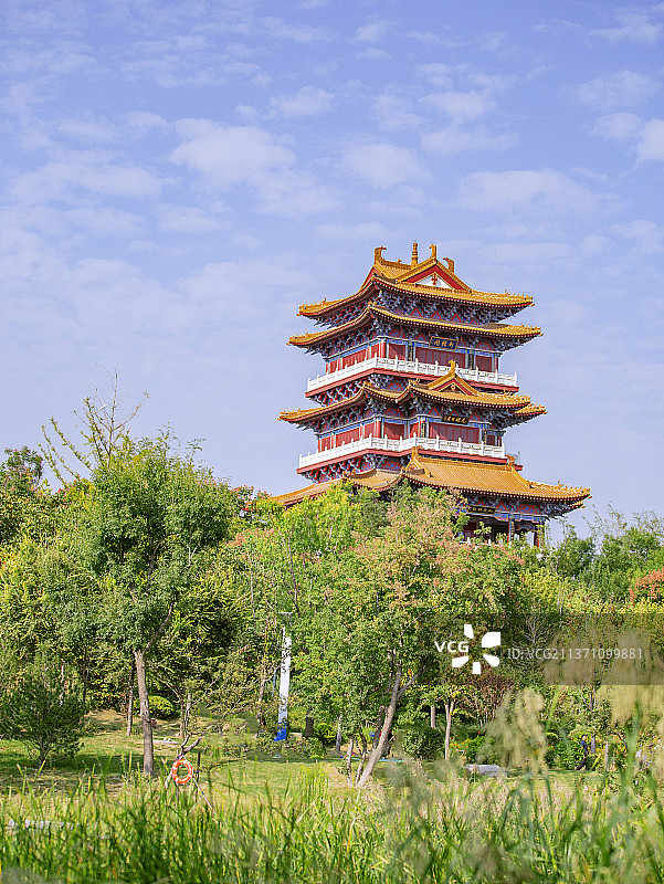 郑州园博园的塔图片素材