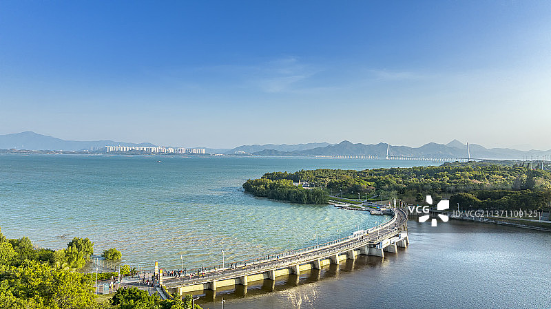 深圳湾公园日落风光图片素材