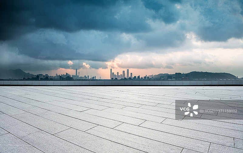 横琴金融岛与澳门图片素材