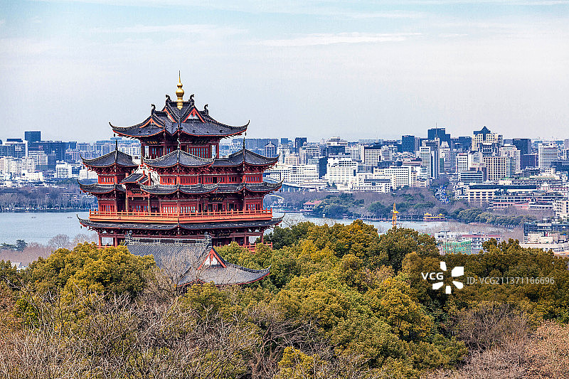 杭州吴山城隍阁图片素材