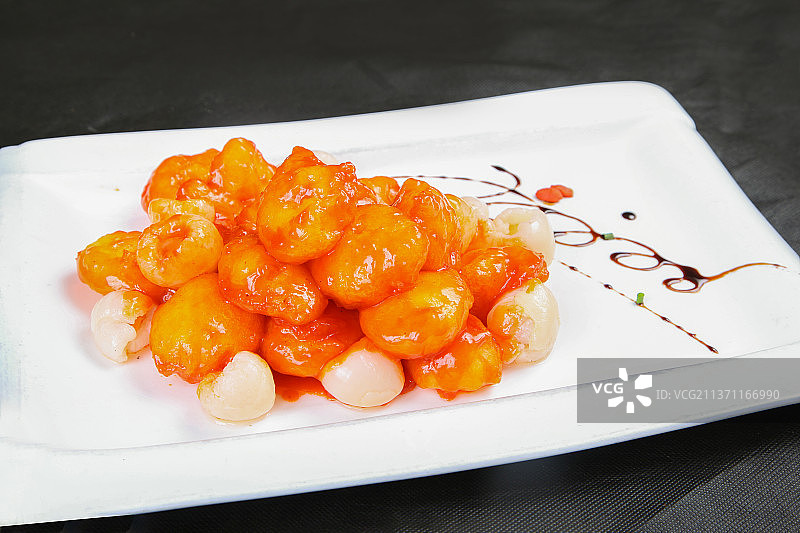 中餐美食-荔枝虾球图片素材