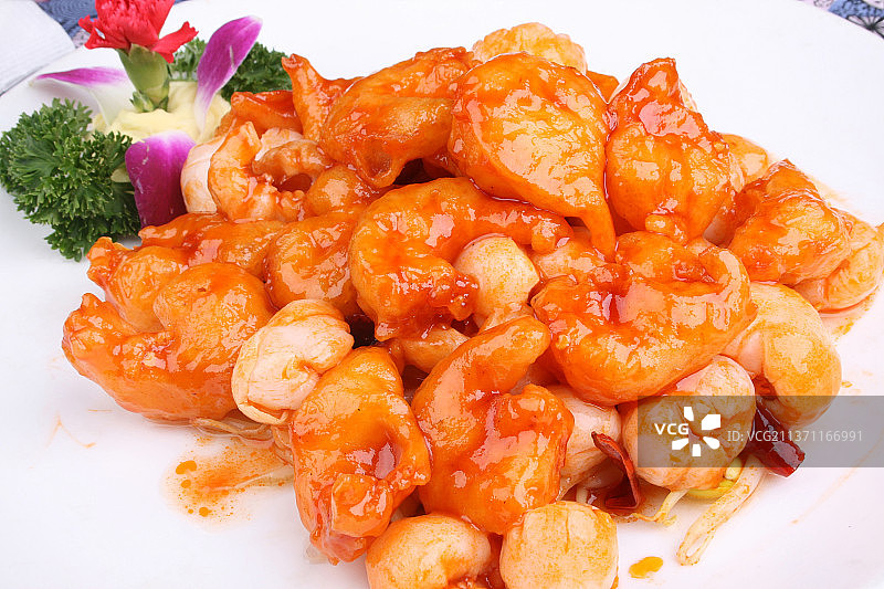 中餐美食-荔枝虾球图片素材