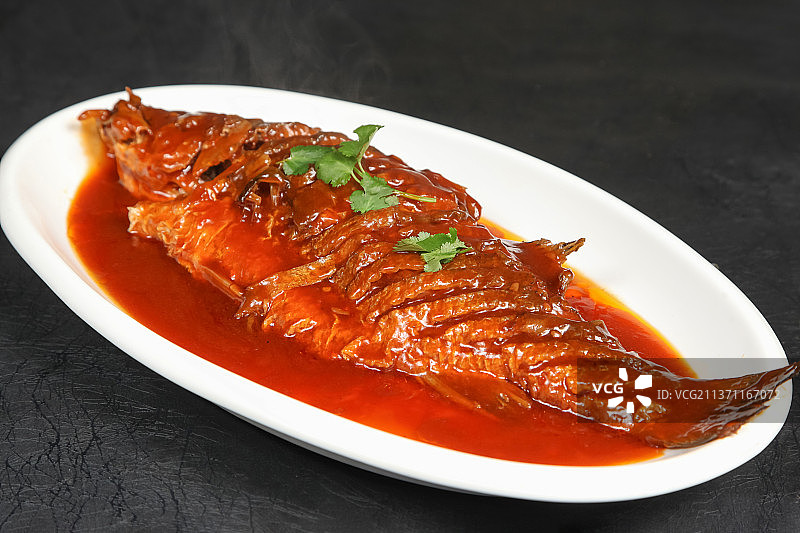 中餐美食-烧汁鲈鱼图片素材
