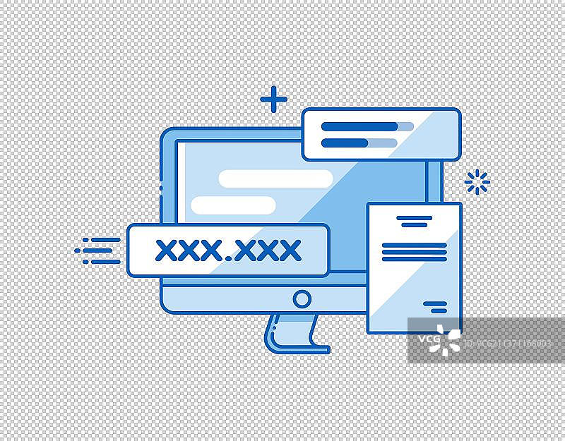 电脑前漂浮显示的企业前缀文件信息单色图片素材