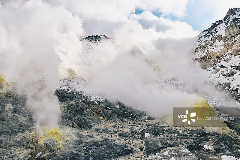 日本 阿寒国立公园 硫黄山图片素材