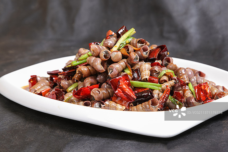 中餐美食-辣炒丁螺图片素材