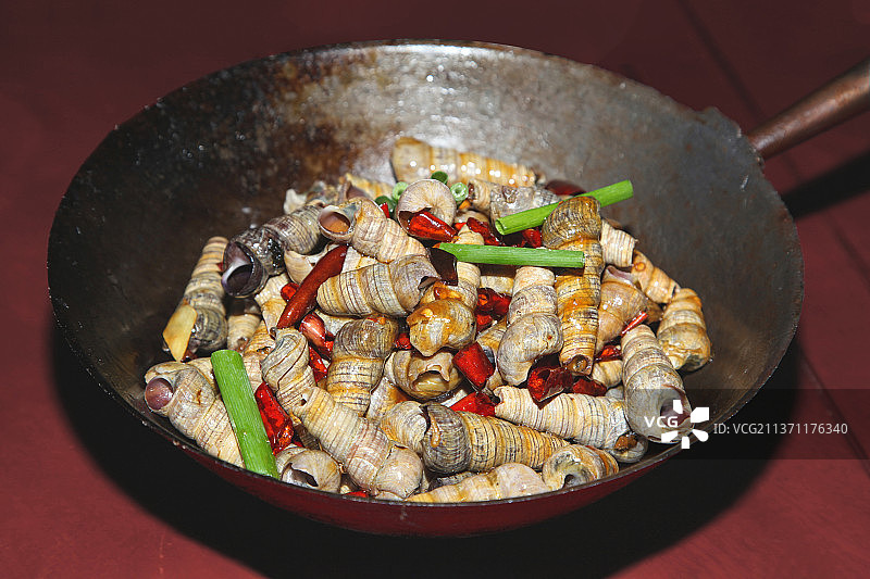 中餐美食-辣炒丁螺图片素材