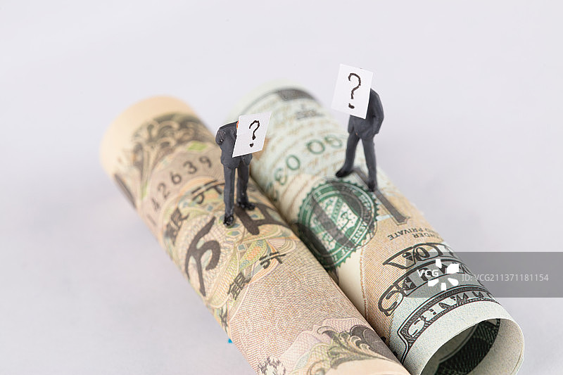 美元和日元之间的汇率概念图片素材