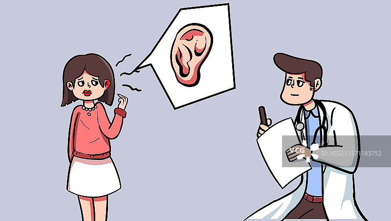 卡通手绘全国爱耳日插画图片素材