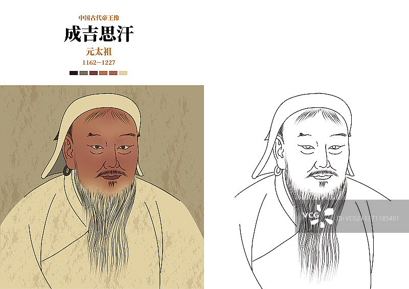 中国古代帝王像-元太祖成吉思汗图片素材