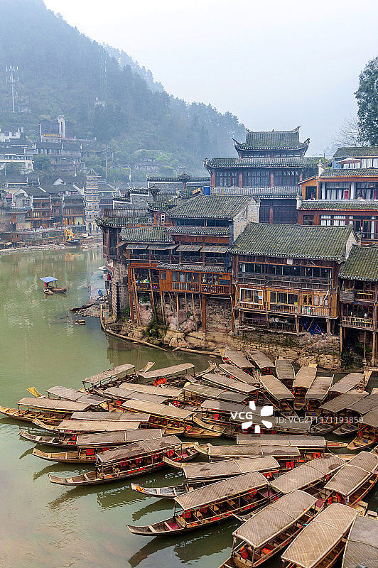 中国湖南湘西凤凰古城风光图片素材