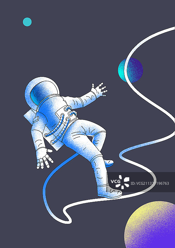 中国航空航天外太空宇航员航天员外出宇宙想象力插画图片素材