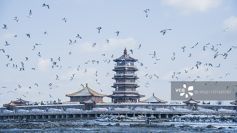 冰雪风光蓬莱图片素材