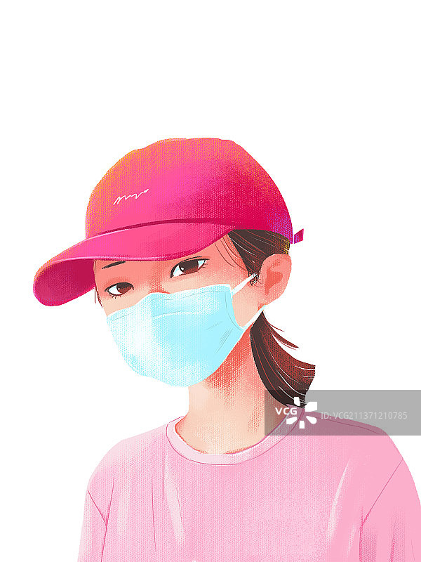戴口罩的姑娘图片素材