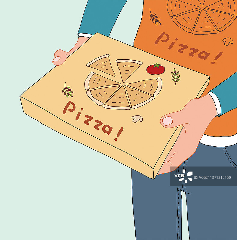 送披萨图片素材