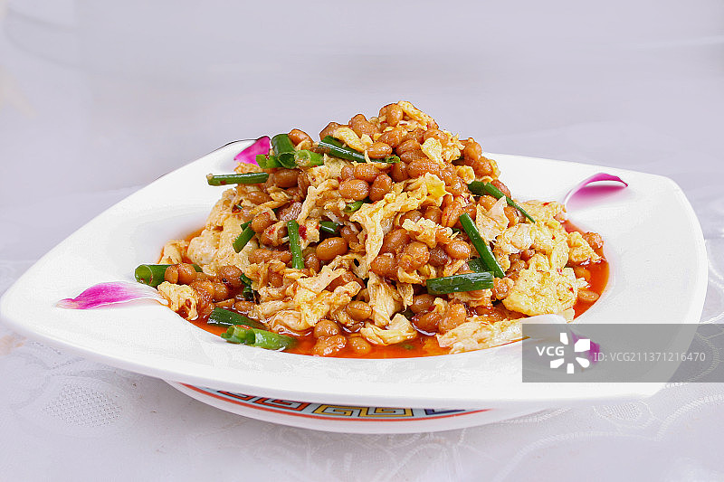 中餐美食-腊八豆炒鸡蛋图片素材