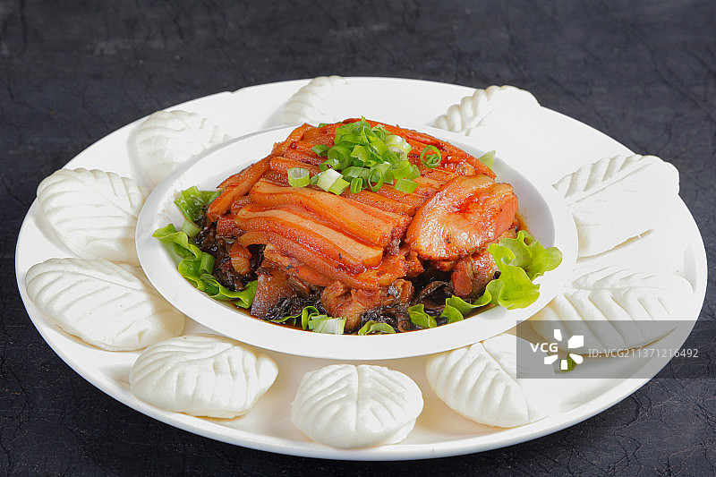 中餐美食-荷叶饼扣肉图片素材