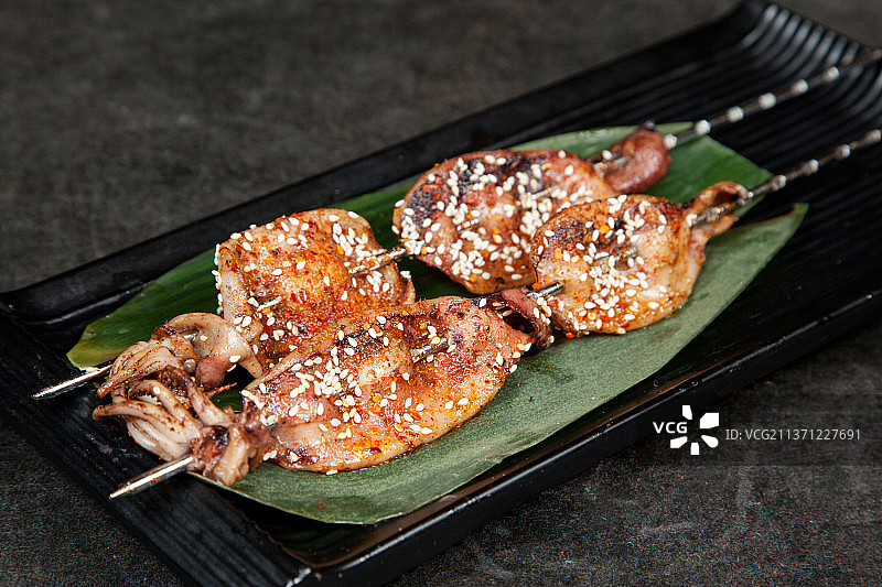 中餐美食-烤鱿鱼图片素材