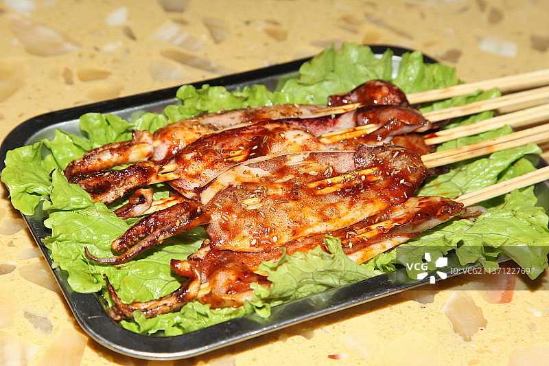 中餐美食-烤鱿鱼图片素材