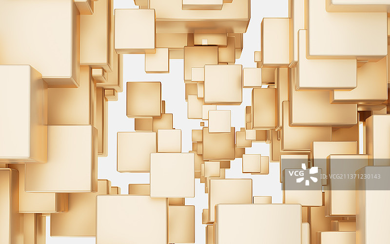 大小各异的立方体穿梭背景3D渲染图片素材