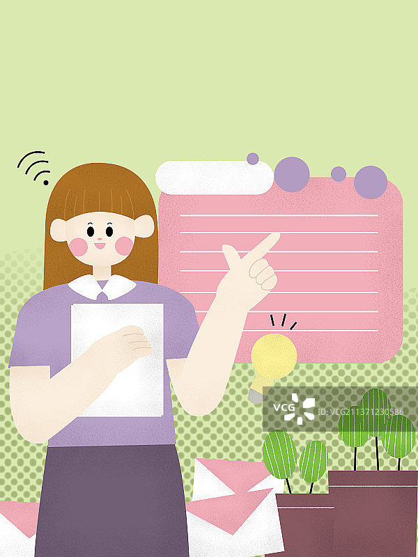 扁平人物 少女 职场图片素材