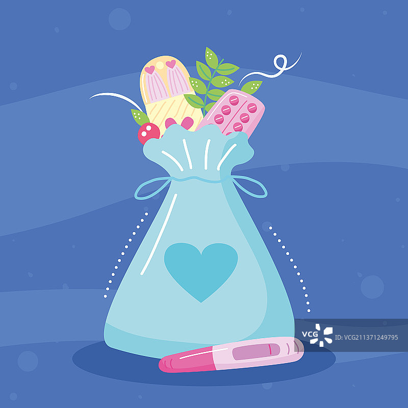 含验孕棒的经期用品包图片素材