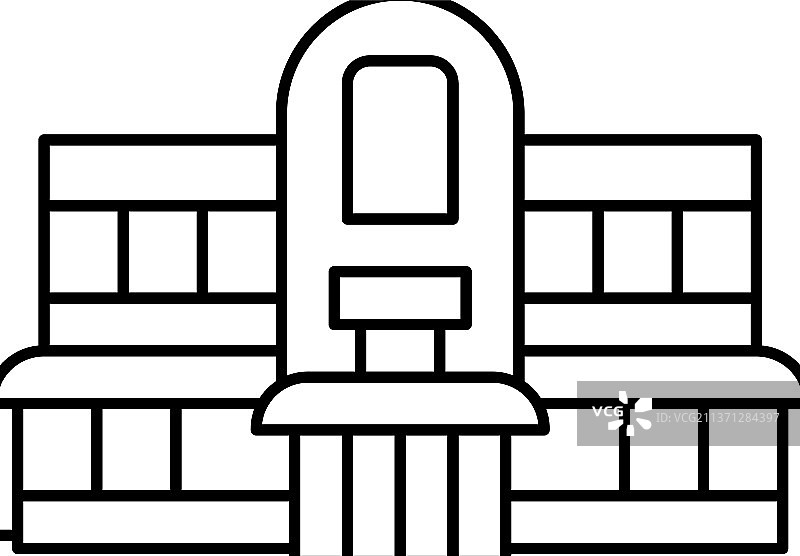 餐厅咖啡馆建筑线条图标图片素材