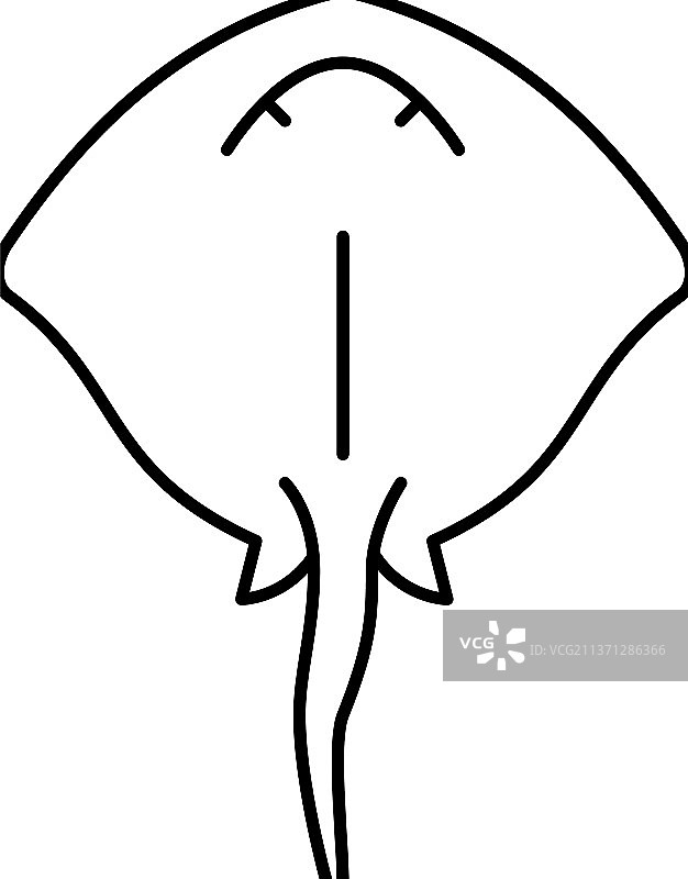 黄貂鱼海洋线条图标图片素材