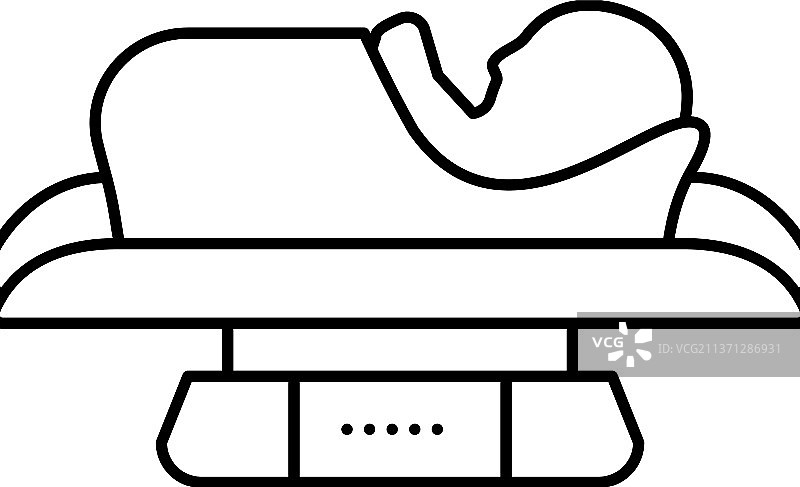 婴儿体重秤工具线性图标图片素材